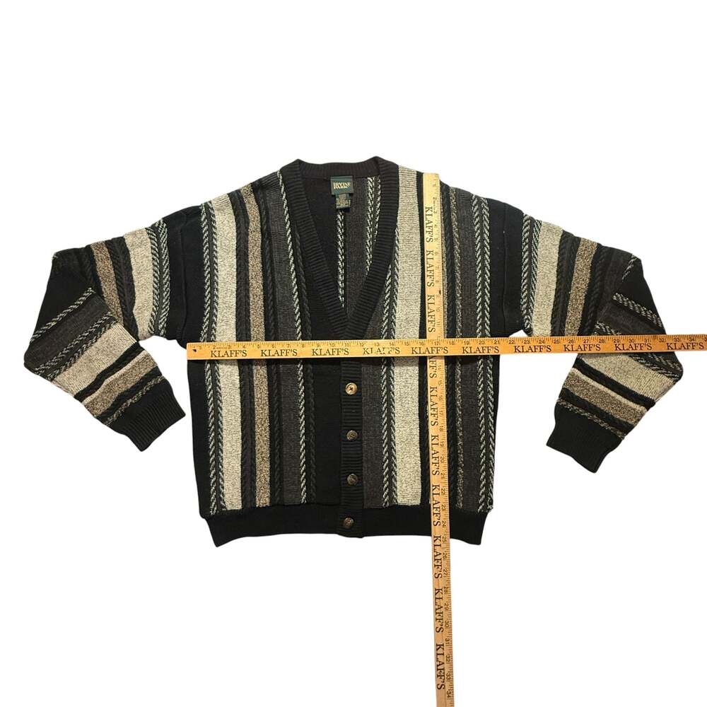 Irvine Park Vintage Medium Vertical Stripe Cable Knit Cardigan Sweater - Picture 3 of 6